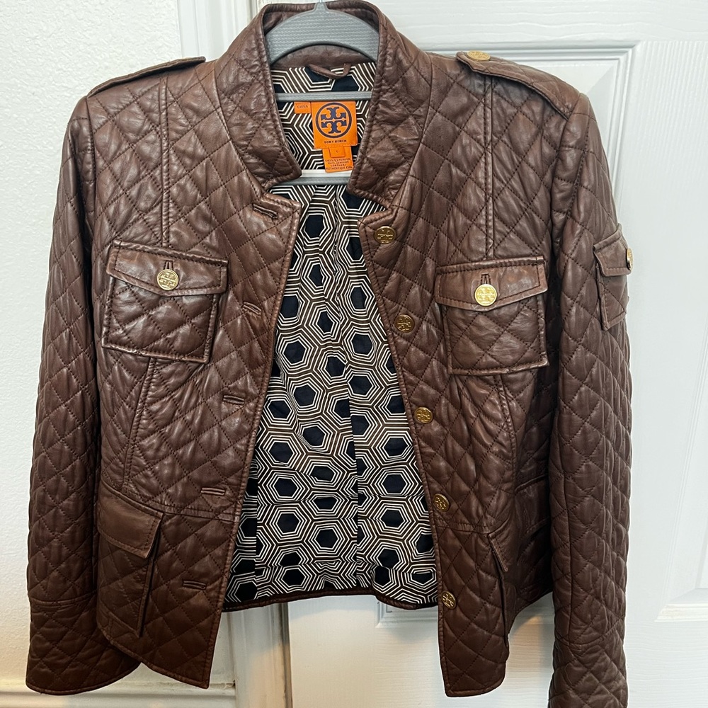 Tory Burch Utility Leather Jacket